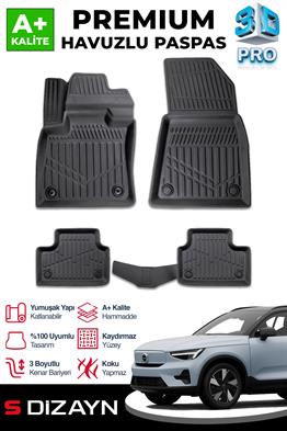 S-Dizayn Volvo EX40 3D Pro Havuzlu Paspas 2024 Üzeri A+ Kalite