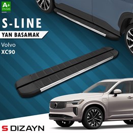 S-Dizayn Volvo XC90 Makyajlı Hybrid S-Line Krom Yan Basamak 203 Cm 2024 Üzeri A+ Kalite