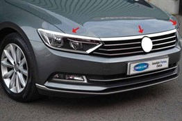 OMSA VW Passat B8.5 Krom Far Üstü Çıta 3 Parça 2019 ve Sonrası
