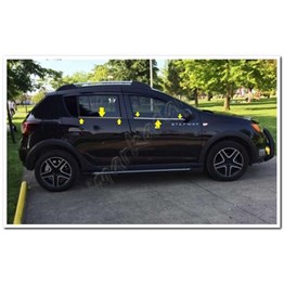 WOC Chrome Dacia Sandero Krom Cam Çıtası 2012-2020 4 Parça Paslanmaz Çelik