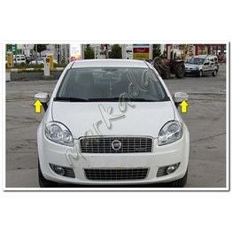 WOC Chrome Fiat Linea Krom Ayna Kapağı 2006-2018 2 Parça Paslanmaz Çelik