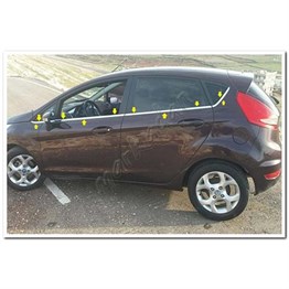 WOC Chrome Ford Fiesta Krom Cam Çıtası 2009-2017 8 Parça Paslanmaz Çelik