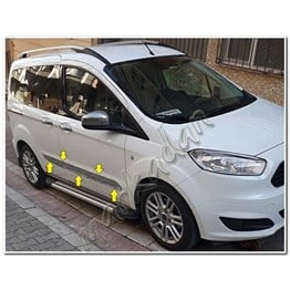 WOC Chrome Ford Tourneo Courier Krom Yan Kapı Çıtası 2014-2023 4 Parça Paslanmaz Çelik