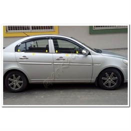WOC Chrome Hyundai Accent Era Krom Cam Çıtası 2005-2011 4 Parça Paslanmaz Çelik