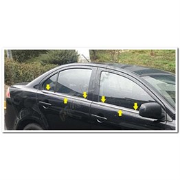WOC Chrome Mitsubishi Lancer Krom Cam Çıtası 2008-2020 4 Parça Paslanmaz Çelik