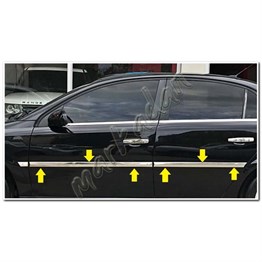 WOC Chrome Opel Vectra C Krom Yan Kapı Çıtası 2002-2009 4 Parça Paslanmaz Çelik