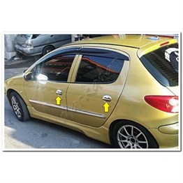 WOC Chrome Peugeot 206 Krom Kapı Kolu 1998-2012 4 Kapı Paslanmaz Çelik