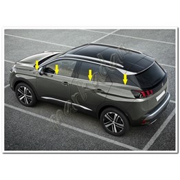 WOC Chrome Peugeot 3008 Krom Cam Çıtası 2016-2024 8 Parça Paslanmaz Çelik
