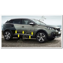 WOC Chrome Peugeot 3008 Krom Yan Kapı Çıtası 2016-2024 4 Parça Paslanmaz Çelik