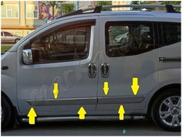 DB Chrome Citroen Nemo Krom Yan Kapı Çıtası 2008 Sonrası 4 Parça P.Çelik