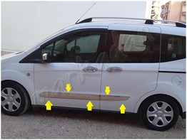 DB Chrome Ford Tourneo Courier Krom Yan Kapı Çıtası 2014-2023 4 Parça P.Çelik