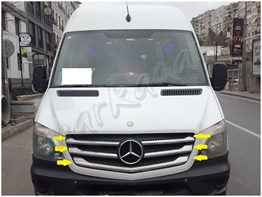 DB Chrome Mercedes Sprinter Ön Panjur Nikelajı 2013-2018 5 Parça P.Çelik