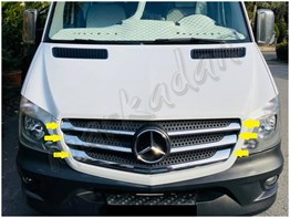 DB Chrome Mercedes Sprinter Ön Panjur Nikelajı 2013-2018 5 Parça P.Çelik