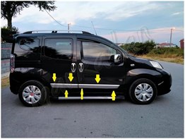 Markadan Citroen Nemo Krom Yan Kapı Çıtası 2008 Sonrası 4 Parça Paslanmaz Çelik