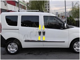 Markadan Fiat Doblo Krom Kapı Kolu 2010-2023 4 Kapı 8 Parça Paslanmaz Çelik