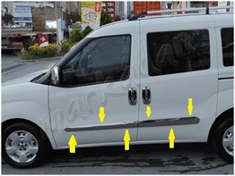 Markadan Fiat Doblo Krom Yan Kapı Çıtası 2010-2023 4 Parça Paslanmaz Çelik
