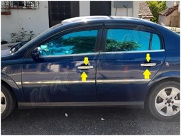 Markadan Opel Vectra C Krom Kapı Kolu 2002-2009 4 Kapı Paslanmaz Çelik