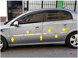 Markadan Opel Vectra C Krom Yan Kapı Çıtası 2002-2009 4 Parça Paslanmaz Çelik