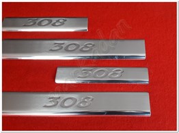 Markadan Peugeot 308 Krom Kapı Eşiği Baskı 2007-2013 4 Parça Paslanmaz Çelik