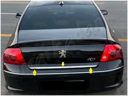 Markadan Peugeot 407 Krom Bagaj Alt Çıta 2004-2010 Paslanmaz Çelik