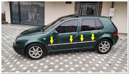 Markadan VW Golf 4 Krom Yan Kapı Çıtası 1998-2004 4 Parça Paslanmaz Çelik