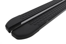 Omsa Line VW T5 Caravelle 2003-2014 Uzun Şasi Nevada Mat Siyah Alüminyum Alınlı Yan Basamak