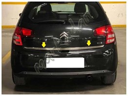 WOC Chrome Citroen C3 Krom Bagaj Alt Çıta 2009-2016 Paslanmaz Çelik