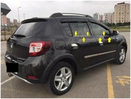 WOC Chrome Dacia Sandero Krom Cam Çıtası 2012-2020 4 Parça Paslanmaz Çelik