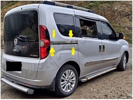 WOC Chrome Fiat Doblo Krom Sürgülü Kapı Çıtası 2010-2023 2 Parça Paslanmaz Çelik