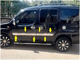 WOC Chrome Fiat Doblo Krom Yan Kapı Çıtası 2006-2012 4 Parça Paslanmaz Çelik