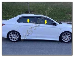 WOC Chrome Peugeot 301 Krom Cam Çıtası 2012-2020 4 Parça Paslanmaz Çelik