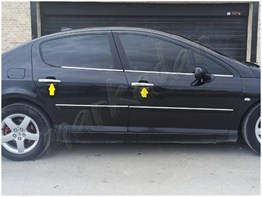 WOC Chrome Peugeot 407 Krom Kapı Kolu 2004-2010 4 Kapı Paslanmaz Çelik