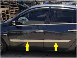 WOC Chrome Renault Megane 2 Sedan Krom Yan Kapı Çıtası 2004-2010 4 Parça Paslanmaz Çelik