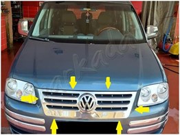 WOC Chrome VW Caddy Krom Ön Panjur Formlu 2004-2010 Paslanmaz Çelik