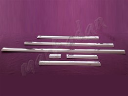 WOC Chrome VW T6 Transporter Uzun Şasi Tek Sürgülü Krom Yan Kapı Çıtası 2015-2024 6 Parça Paslanmaz Çelik