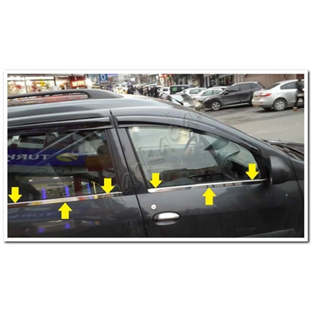 DB Chrome Dacia Logan Mcv Cam Çıtası Nikelajı 2013-2020 4 Parça P.Çelik