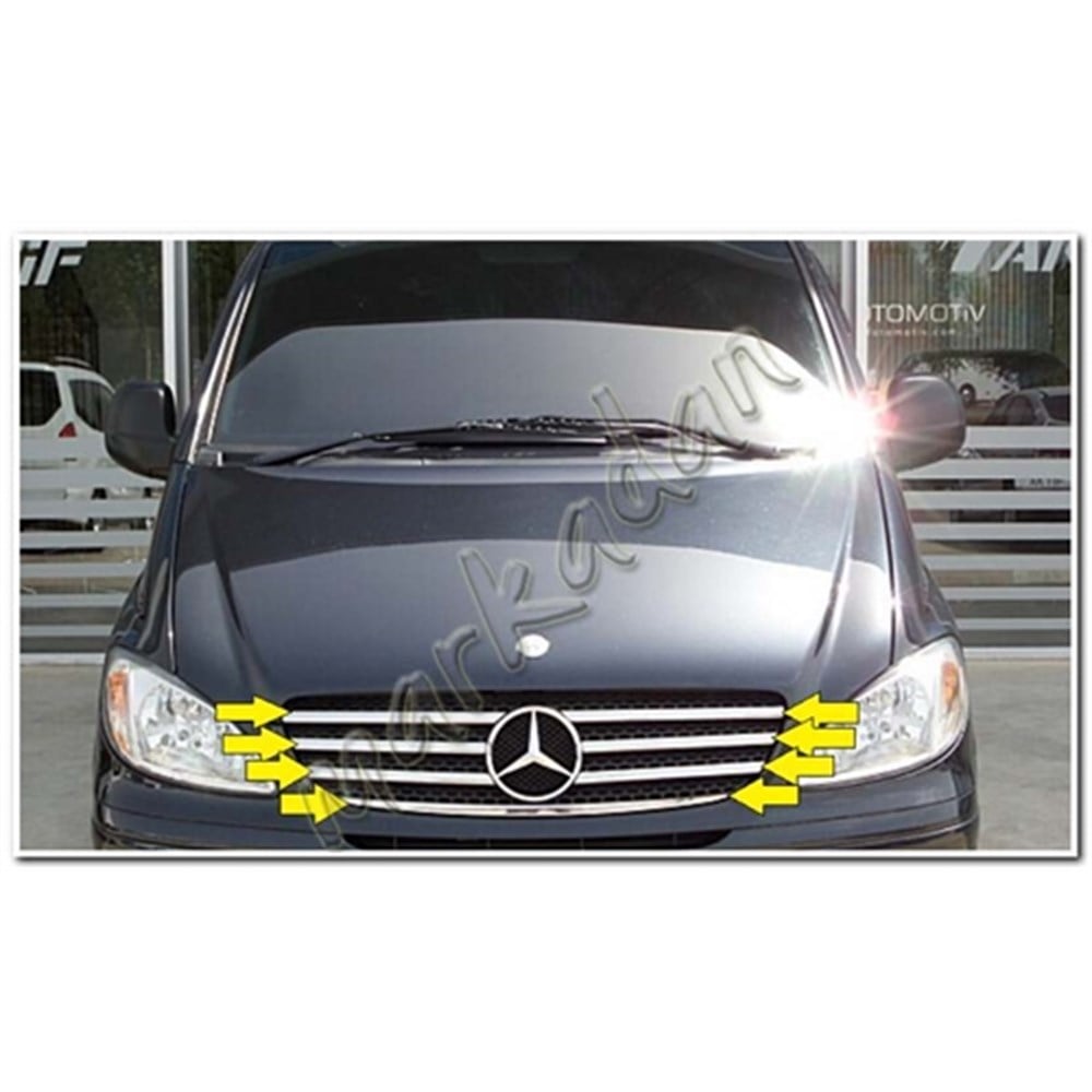 DB Chrome Mercedes Vito Ön Panjur Nikelajı 2004-2010 7 Parça P.Çelik