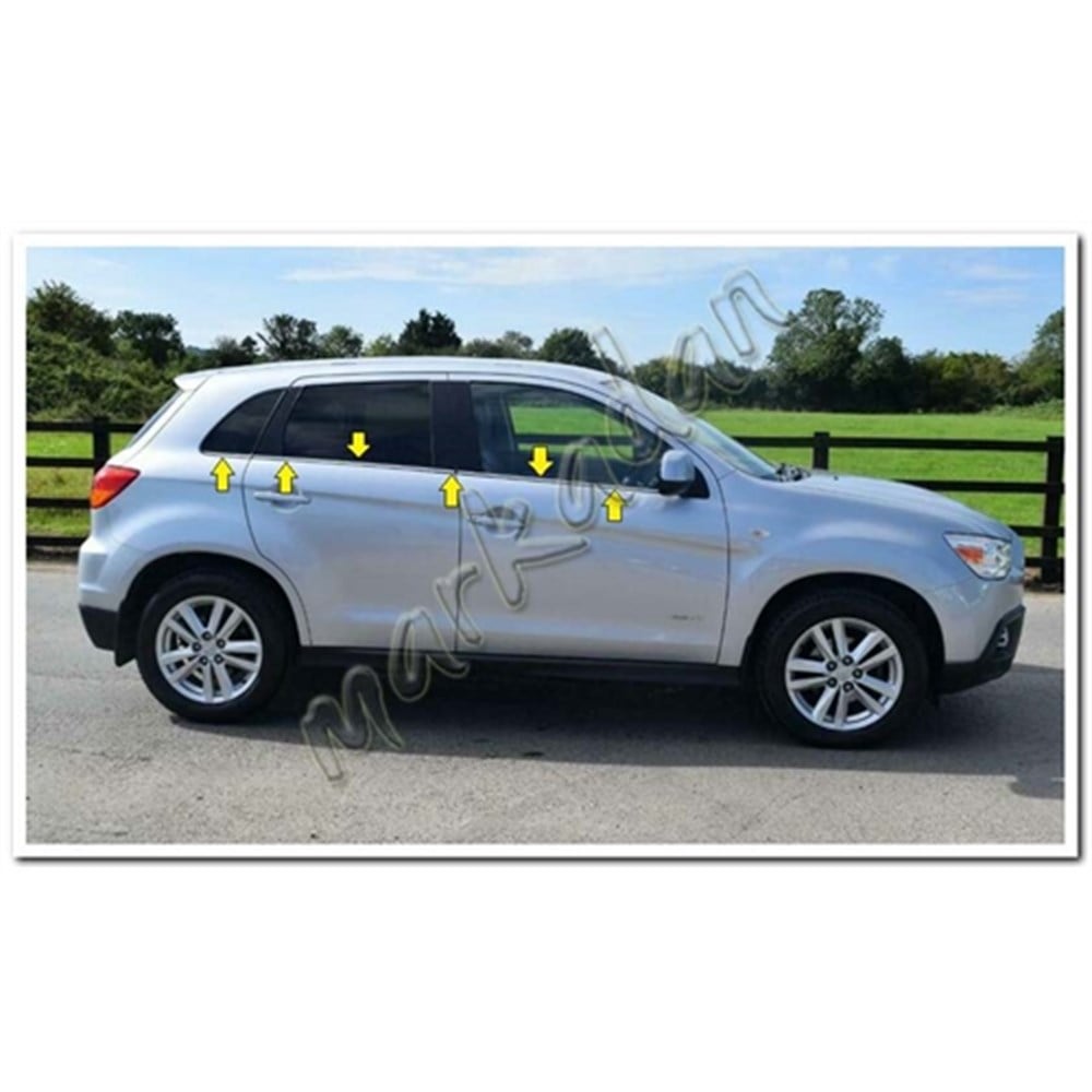 DB Chrome Mitsubishi ASX Cam Çıtası Nikelajı 2011-2019 6 Parça P.Çelik
