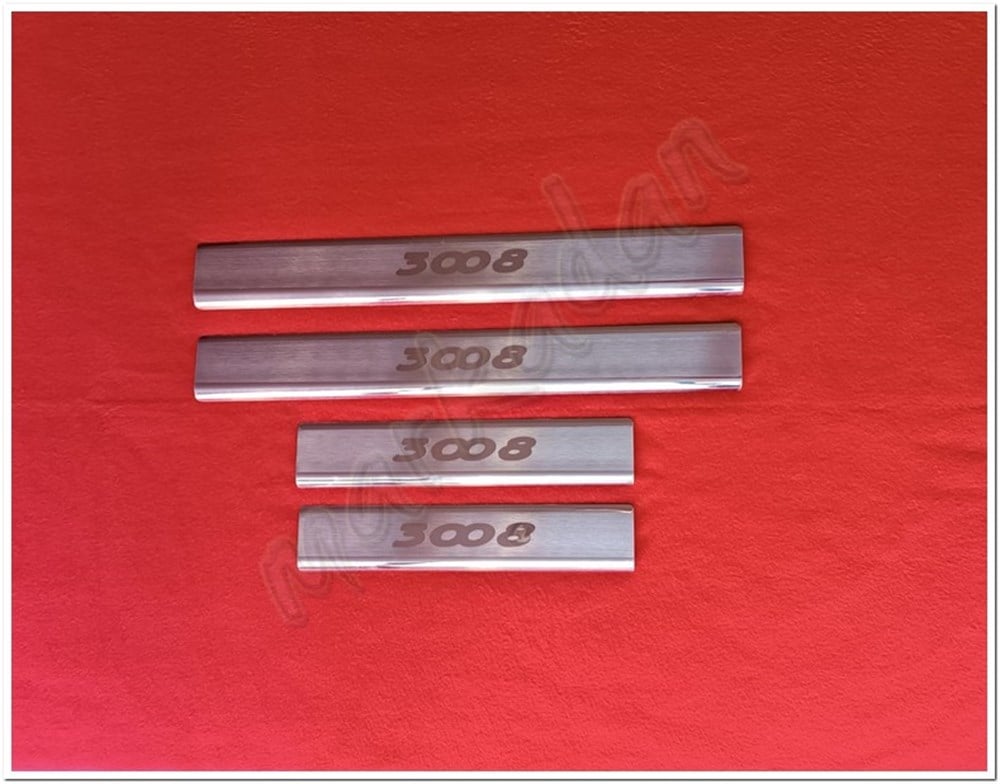 DB Chrome Peugeot 3008 Krom Kapı Eşiği Lazer 2016 Sonrası 4 Parça P.Çelik
