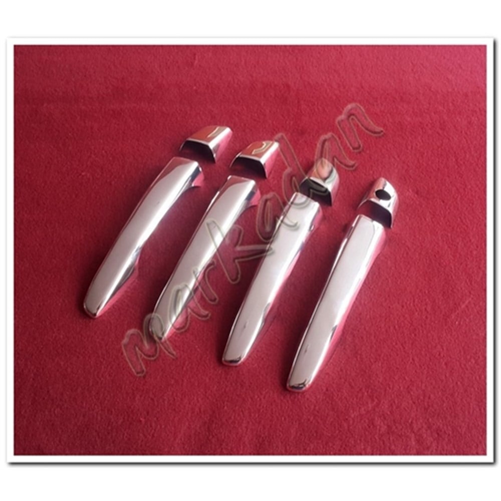 DB Chrome Peugeot 308 HB Sensörsüz Kapı Kolu Nikelajı 2013-2021 4 Kapı 8 Parça P.Çelik