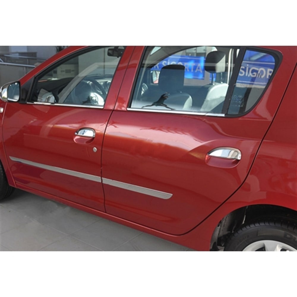 DB Chrome Renault Clio Symbol Cam Çıtası Nikelajı 2013-2021 4 Parça P.Çelik