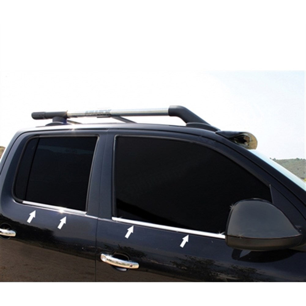 DB Chrome VW Amarok Cam Çıtası Nikelajı 2010-2021 4 Parça P.Çelik