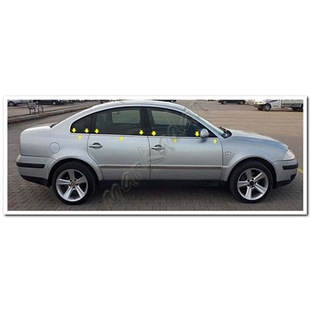 DB Chrome VW Passat 3B Cam Çıtası Nikelajı 1996-2005 6 Parça P.Çelik