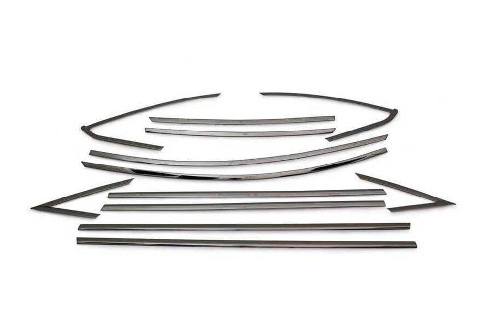 Ford Focus 3 Sedan Siyah Krom Cam Çerçevesi 12 Parça 2011-2017 Arası