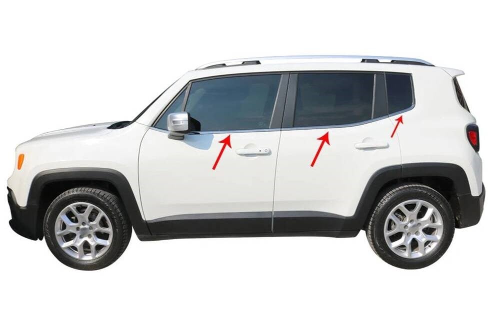 Jeep Renegade Siyah Krom Cam Çıtası 6 Parça 2014 ve Sonrası