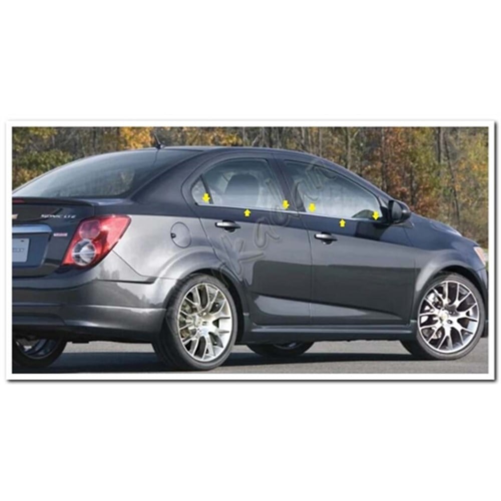 Markadan Chevrolet Aveo Sedan Krom Cam Çıtası 2006-2011 4 Parça Paslanmaz Çelik