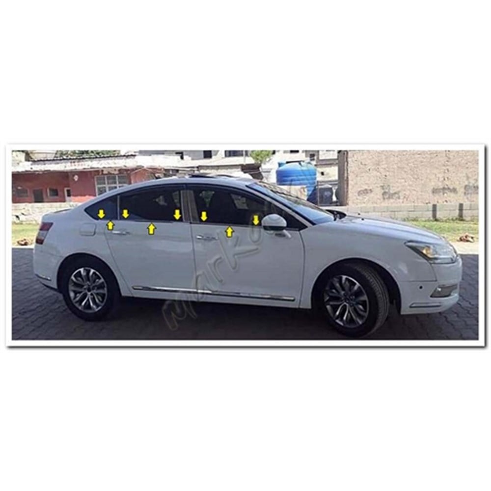 Markadan Citroen C5 Krom Cam Çıtası 2008-2019 6 Parça Paslanmaz Çelik