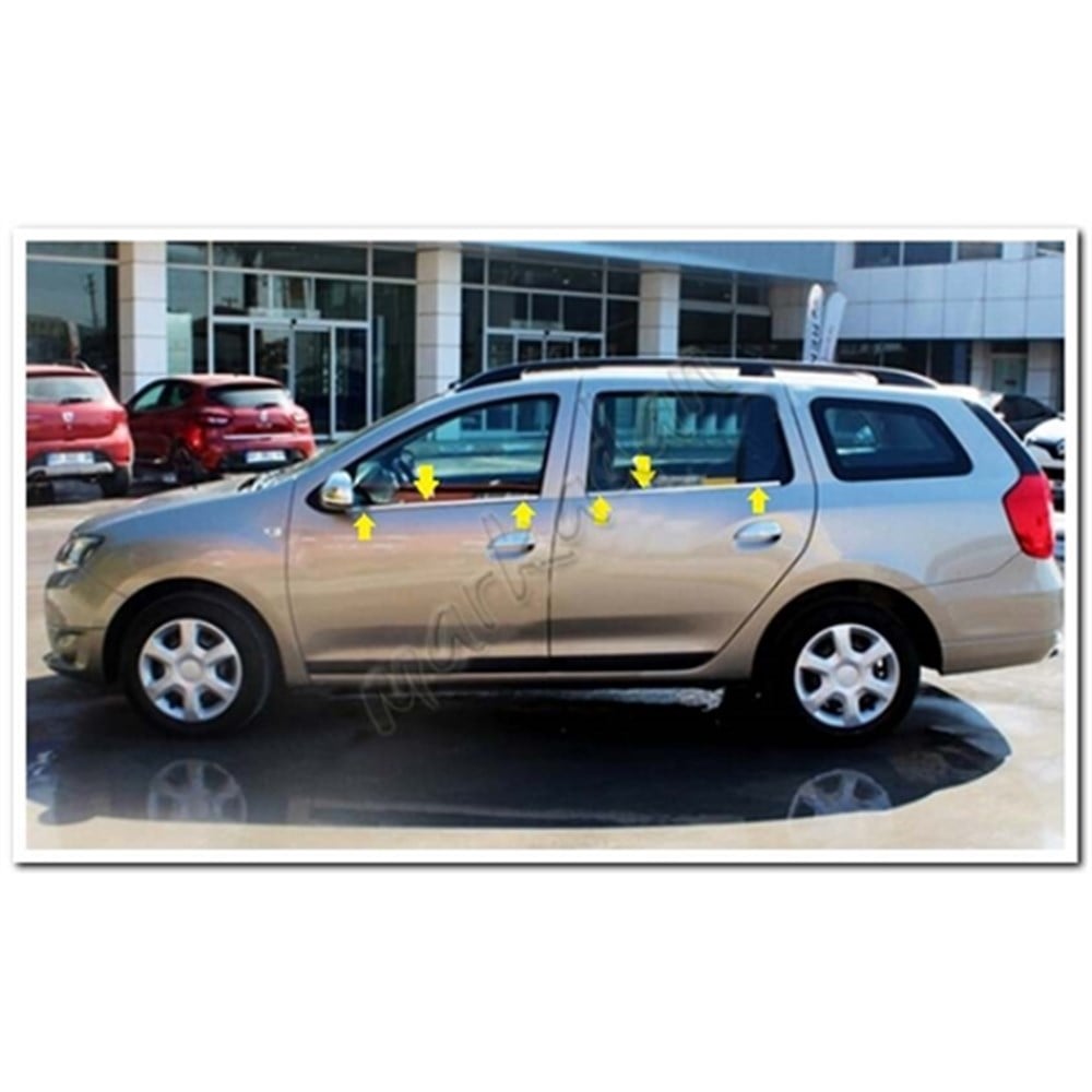 Markadan Dacia Logan Mcv Krom Cam Çıtası 2013-2020 4 Parça Paslanmaz Çelik