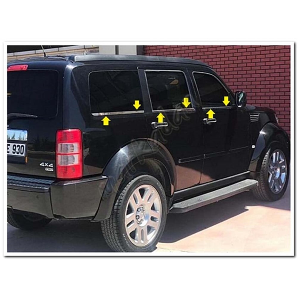 Markadan Dodge Nitro Krom Cam Çıtası 2007-2012 6 Parça Paslanmaz Çelik