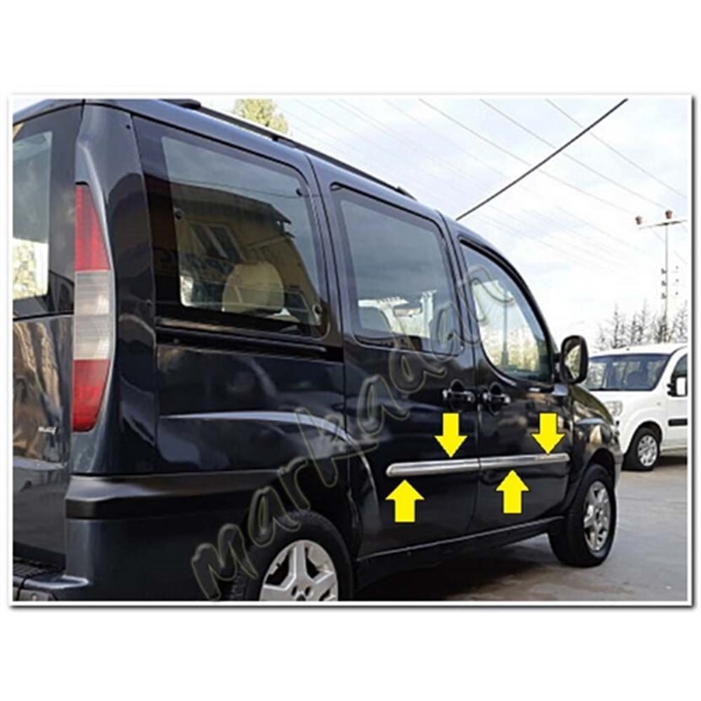 Markadan Fiat Doblo Krom Yan Kapı Çıtası 2000-2006 4 Parça Paslanmaz Çelik